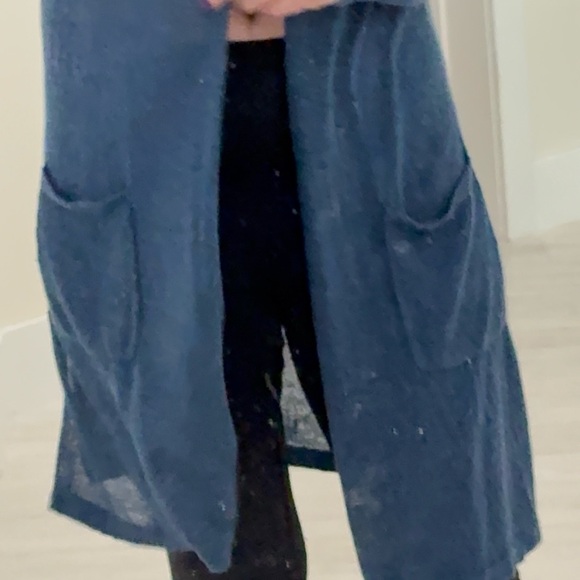 J. Jill Blue Cardigan Fine Knit Sweater/ Duster length - Picture 4 of 5